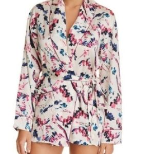 Sam Edelman Floral Print Robe - Pink and Blue